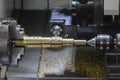 The CNC turning or lathe machine cutting groove slot
