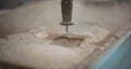 CNC Waterjet Cutting Machine Detail. Nobody, industry. Royalty Free Stock Photo