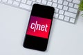CNET logo on a smartphone screen Royalty Free Stock Photo