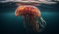 cnidarian tentacle floats in transparent water generated by AI Royalty Free Stock Photo