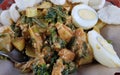 CNN winning top food called gado gado, or lotek, consists of various vegetables, eggs, tempeh, and lontong with peanut sauce Royalty Free Stock Photo
