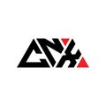 CNX triangle letter logo design with triangle shape. CNX triangle logo design monogram. CNX triangle vector logo template with red Royalty Free Stock Photo