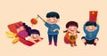 CNY them Asian children characters