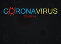 Covid-19 Coronavirus concept inscription typography design logo. World Health organization WHO introduced new official name sign