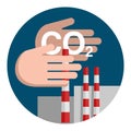 CO2 capture - decarbinization strategy icon Royalty Free Stock Photo