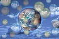 CO2 Carbon Dioxide and CH4 gas methane emissions, the two main causes of global warming - concept with image from NASA Royalty Free Stock Photo