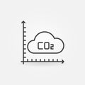 CO2 Carbon Dioxide Cloud Graph vector concept line icon Royalty Free Stock Photo