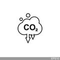 Co2, carbon dioxide emissions icon on white background Royalty Free Stock Photo