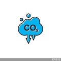 Co2, carbon dioxide emissions icon on white background Royalty Free Stock Photo