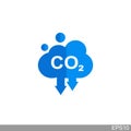 Co2, carbon dioxide emissions icon on white background Royalty Free Stock Photo