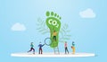 Co2 carbon dioxide footprint concept with people analysis carbondioxide with modern flat style