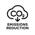 CO2 carbon emissions vector concept icon badge