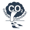 CO2 carbon footprint flat emblem