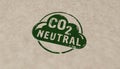 CO2 carbon neutral emission stamp and stamping Royalty Free Stock Photo