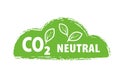 CO2. Carbon Neutral (zero emission) icon logo for climate change and green energy campaign
