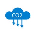 co2 cloud arrows. Ecology concept. Vector illustration.