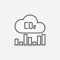CO2 Cloud Bar Chart vector thin line concept simple icon