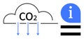 CO2 Cloud Emissions with Information Icon Highlighting Environmental Awareness Royalty Free Stock Photo