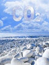 CO2 concept image against ocean and a cloudy sky Royalty Free Stock Photo