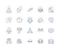 Co-creators line icons collection. Collaboration, Partnership, Creativity, Unity, Shared vision, Synergy, Innovation