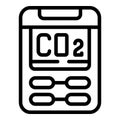 CO2 device check icon outline vector. Safety multi sensor