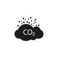 Co2, ecology, cloud icon. Vector illustration, flat design Royalty Free Stock Photo