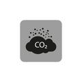 Carbon dioxide, ecology, cloud icon. Vector illustration, flat design. Royalty Free Stock Photo