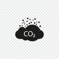 CO2 cloud icon. Carbon emissions reduction, Vector illustration. Vector illustration, flat design. Royalty Free Stock Photo