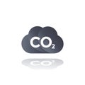 Co2 emissions, carbon dioxide cloud icon Royalty Free Stock Photo