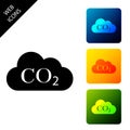 CO2 emissions in cloud icon isolated. Carbon dioxide formula symbol, smog pollution concept, environment concept