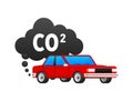 Co2 emissions icon. Carbon dioxide. Car CO2 cloud. Royalty Free Stock Photo