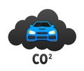 Co2 emissions icon. Carbon dioxide. Car CO2 cloud. Royalty Free Stock Photo