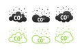 Co2 emissions icon. Carbon dioxide. Car CO2 cloud. Royalty Free Stock Photo