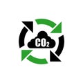 CO2 emissions icon. Carbon dioxide pollution sign isolated on white background Royalty Free Stock Photo