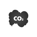 Co2 emissions icon cloud vector flat, carbon dioxide emits symbol, smog pollution concept, smoke pollutant damage Royalty Free Stock Photo