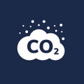 CO2 emissions vector icon. Carbon gas cloud, dioxide pollution. Global ecology exhaust emission smog concept Royalty Free Stock Photo