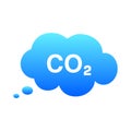 CO2 emissions vector icon. Carbon gas cloud, dioxide pollution. Global ecology exhaust emission smog concept Royalty Free Stock Photo