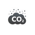 CO2 emissions vector icon. Carbon gas cloud, dioxide pollution. Global ecology exhaust emission smog concept Royalty Free Stock Photo