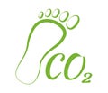 CO2 foot symbol green ecological outline footprint icon Royalty Free Stock Photo