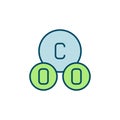 CO2 Formula vector Carbon Dioxide Molecule colored icon Royalty Free Stock Photo