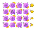 Co2 gas, Cloud download and Face biometrics line icons. For web app, printing. App 3d buttons icons. Vector
