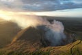 CO2 gas coming from volcano crater