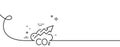 Co2 gas line icon. Carbon dioxide emissions sign. Continuous line with curl. Vector