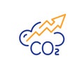 Co2 gas line icon. Carbon dioxide emissions sign. Vector