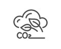 Co2 gas line icon. Carbon dioxide emissions sign. Vector