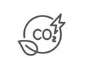 Co2 gas line icon. Carbon dioxide emissions sign. Vector Royalty Free Stock Photo