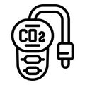 CO2 handle detector icon outline vector. Portable multi sensor