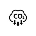CO2 icon. Carbon dioxide emissions reduction sign. Vector on isolated white background. EPS 10 Royalty Free Stock Photo