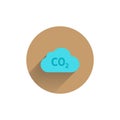 CO2 icon , carbon dioxide formula flat icon with shadow. pollution icon