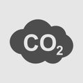 CO2 icon, carbon dioxide formula symbol, vector illustration.